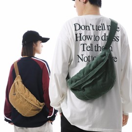 Micmores Crossbody Bags for Women Men Corduroy Fanny Pack Oversize Shoulder Purse Cute Belt Bum Sling Bag or Travel Running (Khaki)