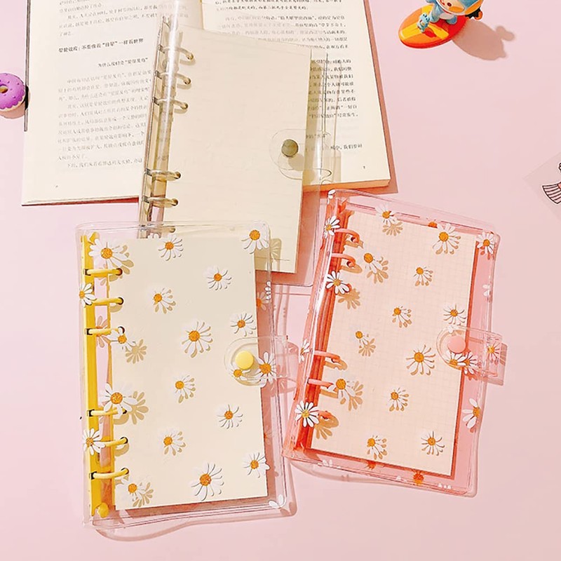 A6 Daisy 6 Ring Binder Covers PVC Notebook Cover Protector