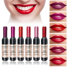 6 Colors Wine Lip Tint,Liquid Wine Lipstick,Wine Tint Lip Stain,Matte Long Lasting Waterproof Lip Gloss Set for Creating Natural Moisturizing Lip Makeup