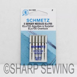 Schmetz 5PK SCHMETZ SERGER OVERLOCK ELX705 SEWING MACHINE NEEDLES - #80/12