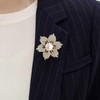 Brooches for Women,la luen Women's Gold Rhinestone Fake Pearl Flower