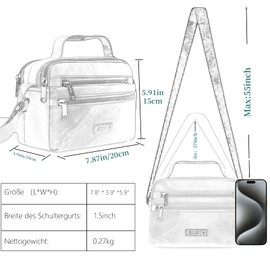 JANKS Women's Waterproof Crossbody Bag Crossbody Bag Nylon Multiple Compartments, pink, 7,1 pulgadas, extra grande