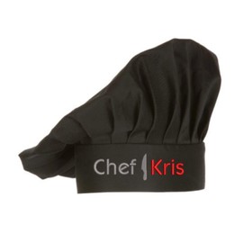 PLACE4PRINT PLACE4PRINT Embroidered Chef Hat with Custom Name a Great Gift Adult Premium Quality (Black)
