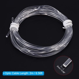 PATIKIL Kit de cable de fibra óptica con brillo lateral PMMA de 2 mm, 2 m, con iluminador LED, 12 V, 0,1 W, fuente de luz de prueba, decoración para el hogar, iluminación DIY