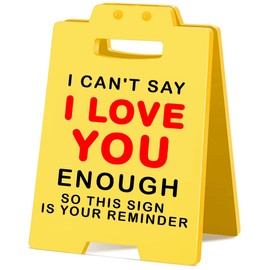 Mqclysg Funny Cute Small Desk Sign I Love You Boyfriend Girlfriend Gifts Couple Spouses Birthday Christmas Valentine's Day Gifts 3.9x6.3 Inch