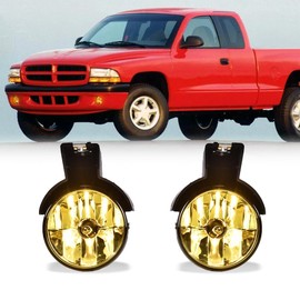 ALLGOOD Fog Lights w/Bulbs, Compatible with Dodge Durango Dakota 1998-2000, Yellow Lens Front Bumper Driving Fog Lights Lamps 1Pair