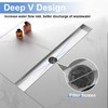 12-Inch Linear Shower Drain with Tile Insert Grate, SUS 304