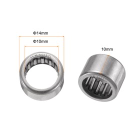 sourcing map 5 Pcs HK1010 Needle Roller Bearings One Way Bearing 10x14x10mm, Temperature Resistant Steel Bearing