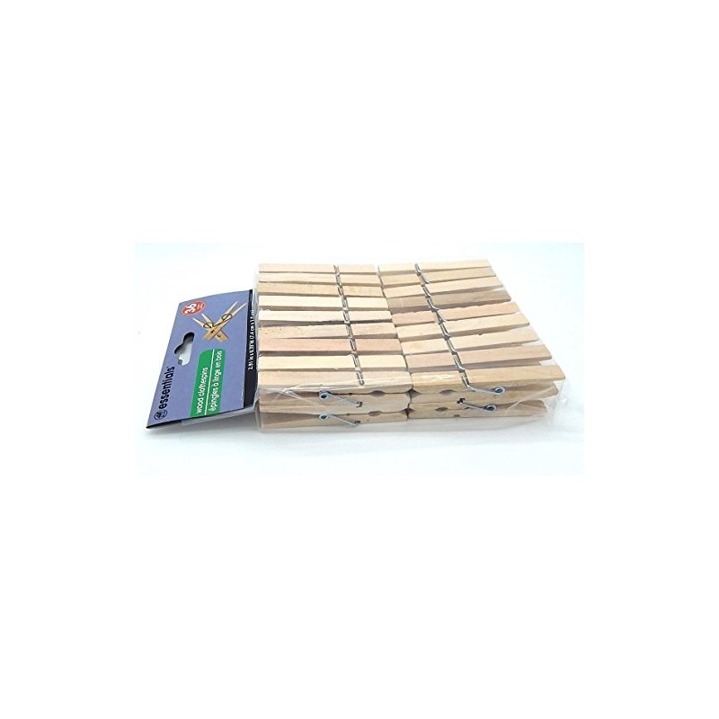 Essentials 36 Count Wood Clothespins with Spring