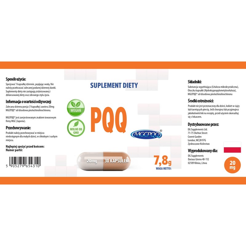 Hepatica PQQ (MGCPQQ) 20mg | 30 Vegan Capsules | High