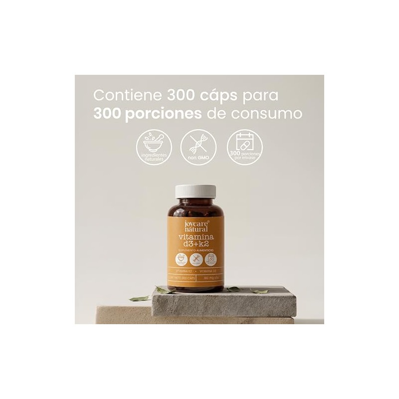 JOYCARE NATURAL Vitamina D3 y K2 Suplemento para Absorción de