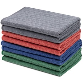 ZOLLNER Set of 8 Microfibre Tea Towels 80% Polyester 20% Polyamide 50 x 60 cm Assorted Colours
