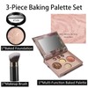 Baked Palette Makeup Set,3Pcs Cosmetic Make Up Starter Kit, Includes