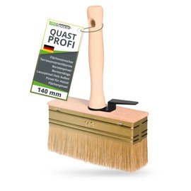 ToolSpace Quast 140 mm Professional Surface Brush, Ceiling Brush, Paste Brush, Facade Brush, Wooden Handle, Paste Brush, Wallpaper Paste, Wallpapering Brush, Bristle Brush for Primer, Deep Primer, Glaze Brush