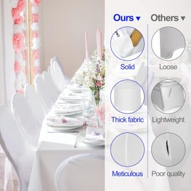 EMART White Chair Covers 10 Pcs Spandex Stretch Universal Standard Seat Slipcovers Fitted for Wedding Bulk, Party, Banquet and Holidays Celebration