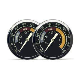 Accurate Grill Thermometer 2 Pcs for Oklahoma Joe’s Smoker, 3695528R06 for Longhorn/Highland Offset Smokers, Glowing Temperature Gauge for Charcoal/Wood/Pellet Grills with 13/16” mounting Hole