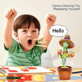 seOSTO Talking Cactus Plush Toys, Singing and Dancing Cactus Electronic Lights Cactus Toy Speech for Children Funny Early Childhood Educational Toy