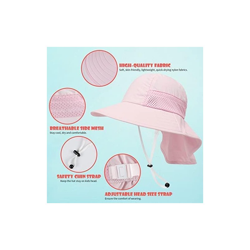 DRESHOW Baby Sun Hat with Large Brim, Neck Protection, Adjustable,