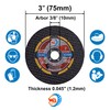 WA 100PACK - 3"x.045"x3/8" Thin Cutting Wheels Metal and Stainless