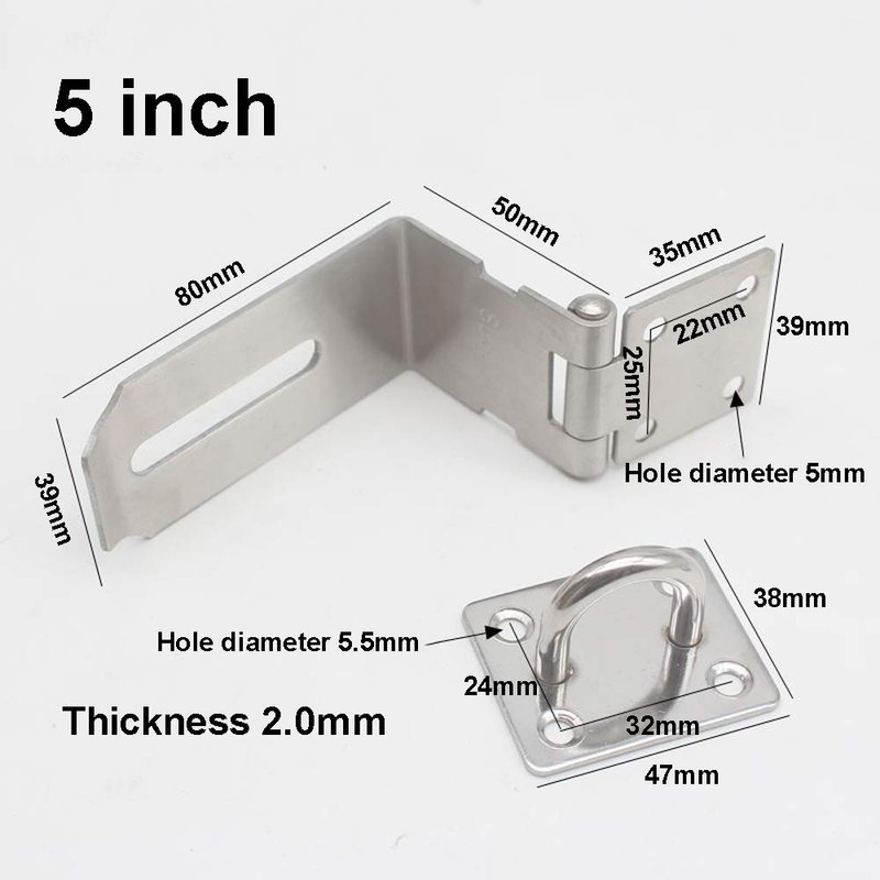BuxiuGK 90 Degree Security Hasp Lock Device 5 Inch for