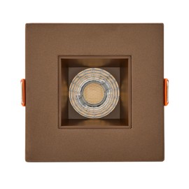 Maxxima 2 in. Ultra-Thin Recessed Anti-Glare LED Downlight - Canless IC Rated, 550 Lumens, 5 Color Temperature Selectable 2700K/3000K/3500K/4000K/5000K, Dimmable Square Bronze Trim, 90 CRI, J-Box Incl