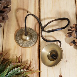 Ajuny Tibetan Tingsha Cymbals Bells Buddhist Meditation Yoga Bell Om Namah Shivay Embossed Manjira Spiritual Gifts