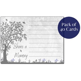 Share a Memory Cards for Celebration of Life Funeral Tree of Life Sympathy Memorial Remembrance Acknowledgment Guest Book Alternative 40 ct