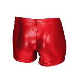Aosva Little Big Girls Sparkle Dance - Pantalones cortos de gimnasia atlética para niñas de 2 a 14 años, Rojo, 11