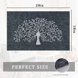 AOAOPQ Door Mats Inside Outdoor Household Tree 45x70 Grey Mat with Machine Washable Non Slip Rubber Back Entrance Rug for Front Door for Entryway Hallway Kitchen Easy Clean