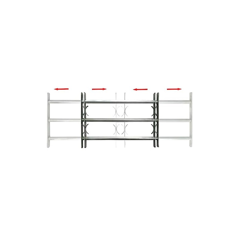 'vidaXL Adjustable Security Grille for Windows with 2 Crossbars -