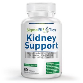 Sigma Biotics Kidney Support Supplement - Kidney Herbal Supplements for Kidney Care and Urinary Health - Vegan, Non-GMO Formula with Cranberry, Astragalus, and Juniper Berry - 60 Capsules