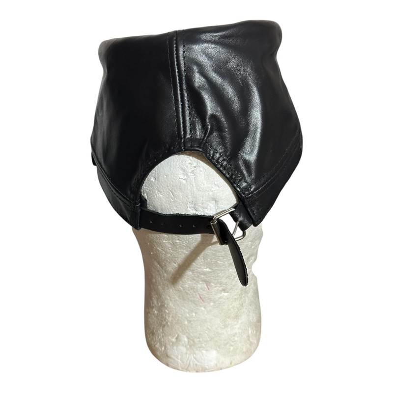 Civil WAR Real Cowhide Black Leather KEPI-HAT Adjustable Free Size