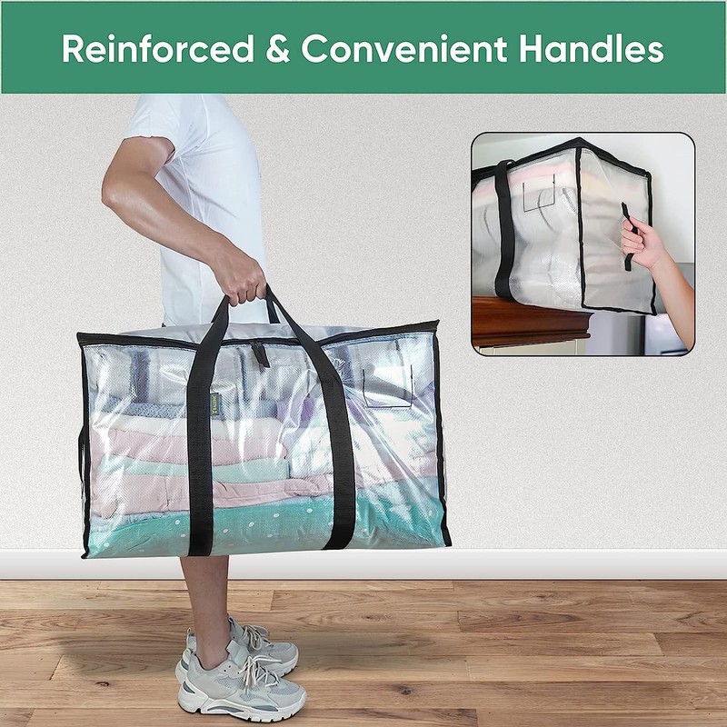 ZGO 12-Pack Oversized Moving Bags with Reinforced Handles, Heavy-Duty Storage