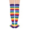 Womens Thigh High Socks Rainbow Knee High Socks Striped Stockings