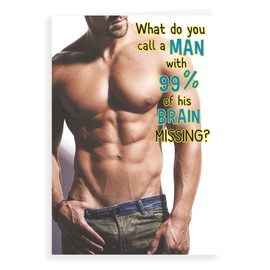 Regal Publishing Humour Funny Birthday Card Man brain missing - 7 x 5 inches