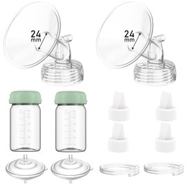 Piezas de extractor de leche compatibles con Spectra S1/S2/9 Plus/Synergy Gold, juego completo de piezas de repuesto para Spectra incluyen brida de 24 mm, válvula de pico de pato, protector de reflujo