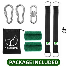 Tree Swing Hanging Straps Kit 8FT, Heavy Duty Safer Lock Carabiners & Tree Protectors Holds 2200 LBS, Tree Swing Straps Easy to Install Perfect for Swings or Hammocks