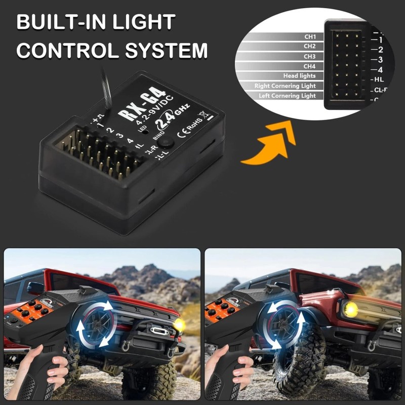 Hobby Fans RC Radio System 4CH 2.4G RC Transmitter with