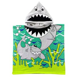 Kids Beach Towel Hood, Kids Cartoon Bath Towel, 100% Microfibre Bath Towel for Boys Girls Bathing Swimming Beach Holiday