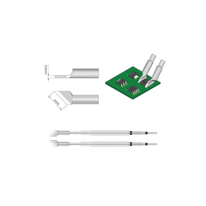 SEQURE Hot Tweezers Desoldering Tips Blade Cartridge Compatible with JBC