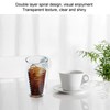 Double Wall Glass Coffee Cup 320ml High Temperature Resistance Clear
