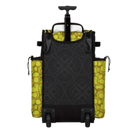 Boombah Rolling Superpack 2.0 Baseball/Softball Gear Bag - 23-1/2" x 13-1/2" x 9-1/2" - Softball Black/Optic Yellow/Red - Telescopic Handle - Holds 4 Bats - Wheeled Version