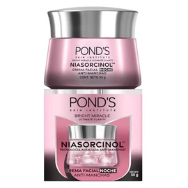 PONDS Crema Facial Antimanchas* Noche Bright Miracle Ultimate Clarity con Niasorcinol, uso de noche para una piel luminosa y tono uniforme 50 g
