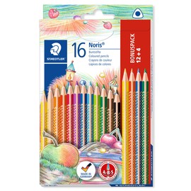 STAEDTLER 127 NC12P1 Noris triplus slim coloured pencils, pack of 12 + 4 FREE