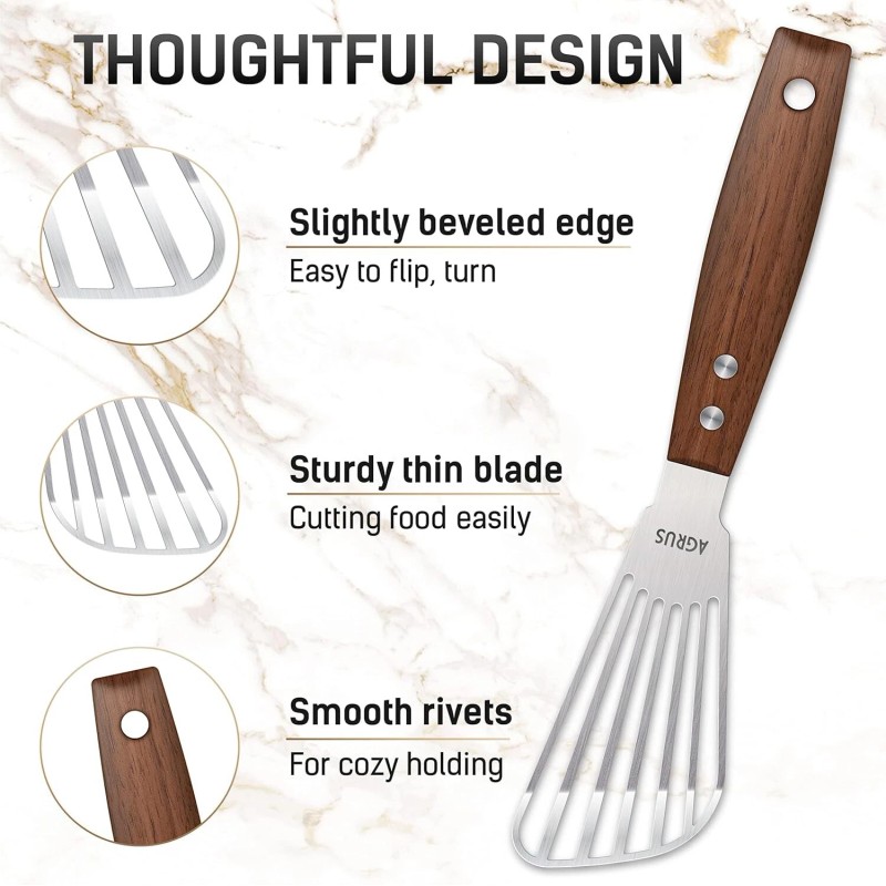Kitchen Spatula Stainless Steel Kitchen Utensils for Cooking Turner 10.5