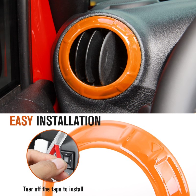 4PCS Center Console Dash Air Conditioner Vent Cover Trim Interior