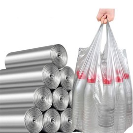 IPLUS Tall Kitchen Drawstring Trash Bags, 7-8 Gallon, 100 Count (Silver, 7-8 Gallon)