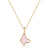 Pearl Pendant Necklace for Women 18K Gold Plated Four Leaf