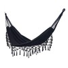 YFUG GO Double Sized Boho Macrame Black Hammock with Elegant