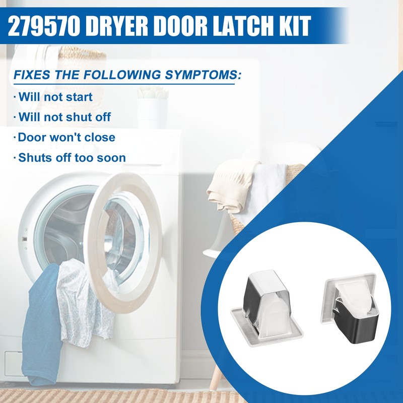 279570 Dryer Door Latch Kit Compatible with Whirlpool Kenmore KitchenAid